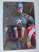 Metallschild Captain America Marvel / B-Ware / 30cm × 20cm