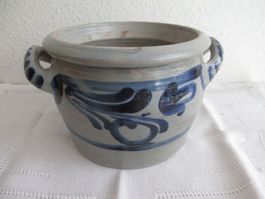 Kleiner Schmalztopf  / Hafen Steingut 2 Liter