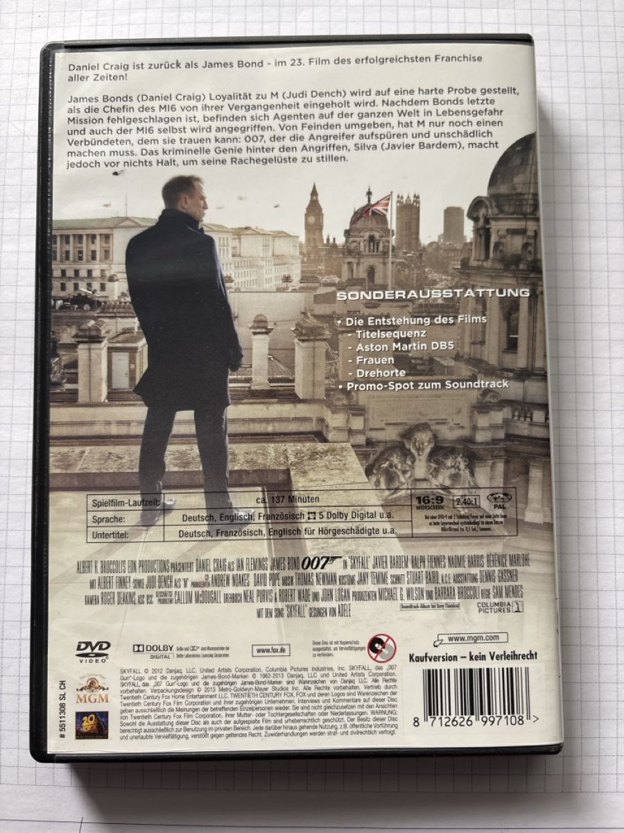 Tutti i DVDs: SKYFALL 007 – Nuovo (secondo la descrizione) da Unterengstringen venduto da hab_dyp5 3