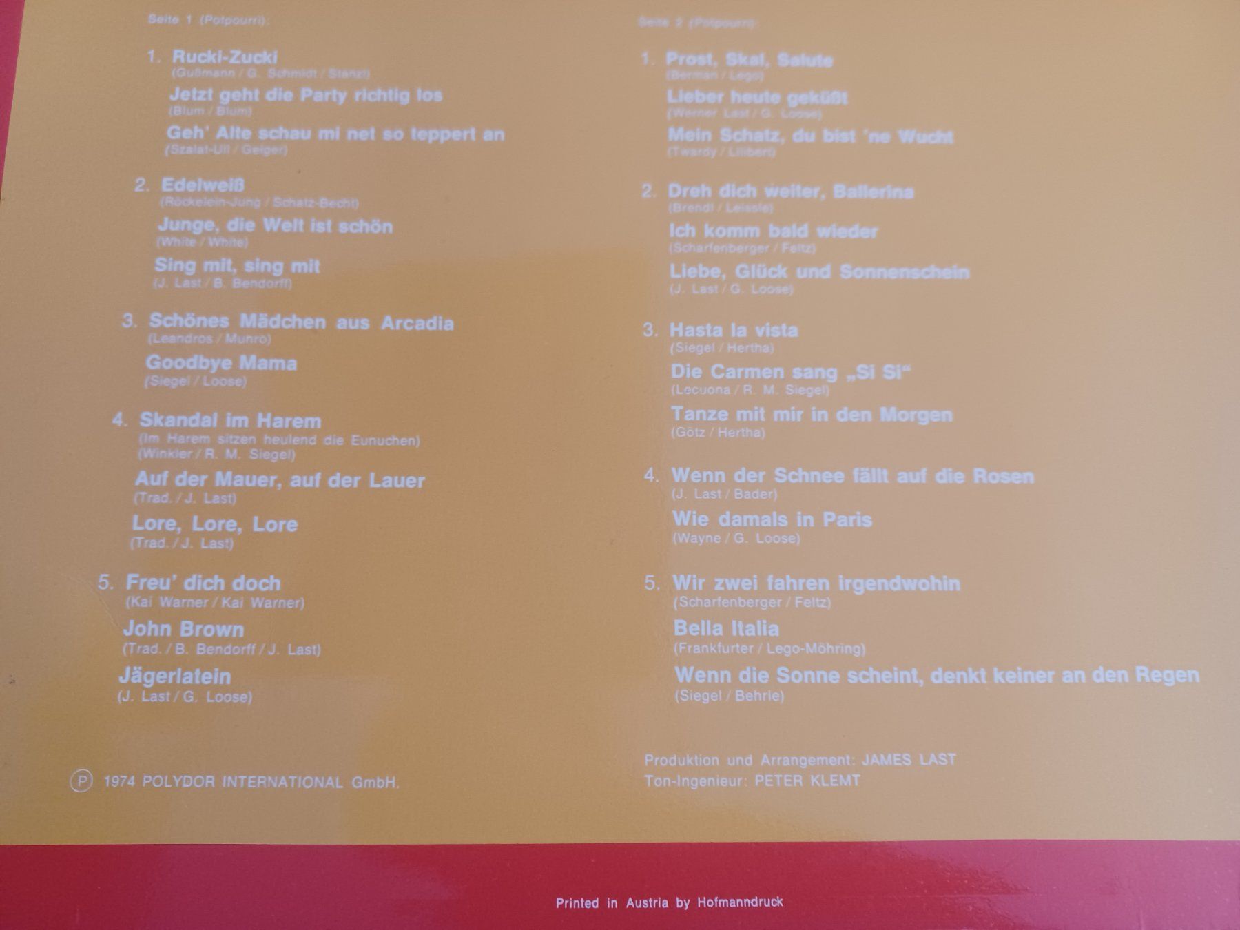 Dischi in vinile: LP James Last – Usato da Büsserach venduto da Klibo 1