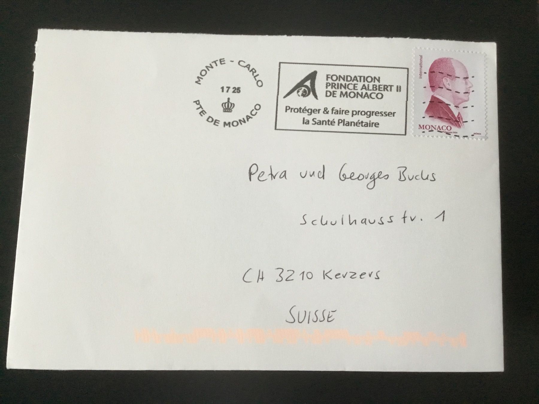 Tutti i francobolli: Monaco Brief mit Stempel Fürst Albert II. – Usato da Kerzers venduto da Georges3210