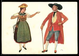 Künstler-AK sign. E. Biéler: Vevey, Fete des Vignerons 1927,