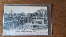 Carte postale ancienne Lausanne - Grand Pont 1904