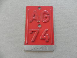 Velonummer Velo Rad AG 1974 Aargau 74 Nummer Geschenk Bike