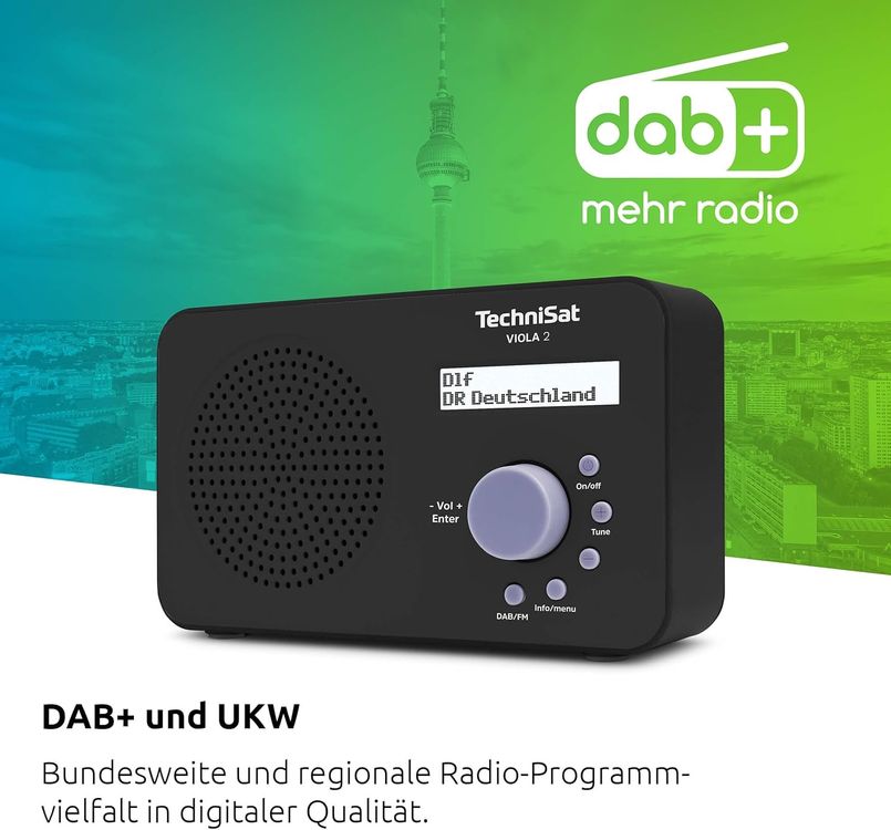 TechniSat VIOLA 2 - tragbares DAB Radio (DAB+, UKW) schwarz (Neu und ...