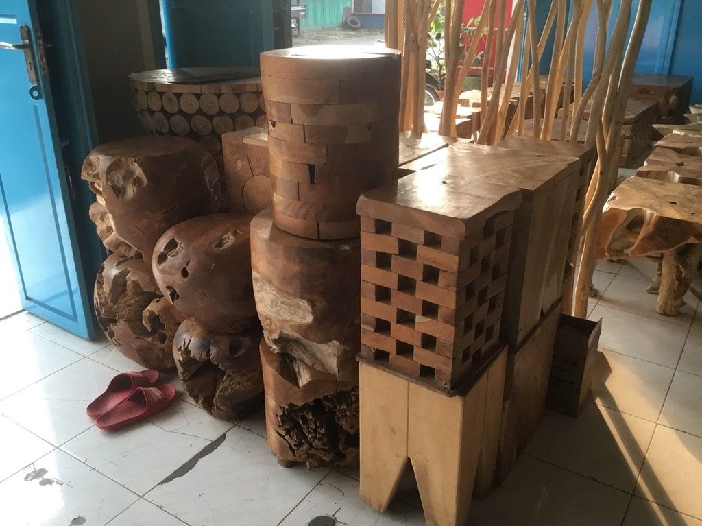 Tischset: SET Sitzgruppe Hocker Tisch Teak Holz Sitzmöbel Garnitur – Neu und originalverpackt aus Daisendorf von Wohn-Kult 5