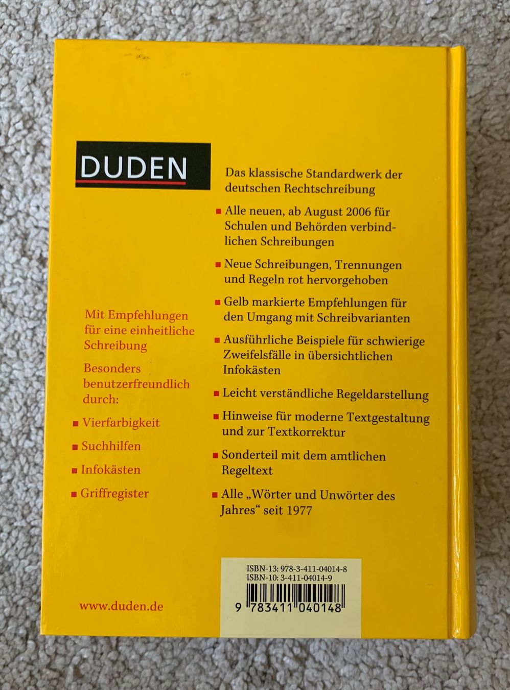 Libri: Duden - Die deutsche Rechtschreibung – Usato da Binningen venduto da lea_5mf8 2