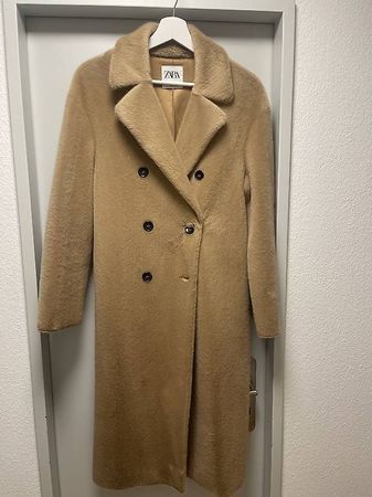 ZARA Kunstfell-Mantel Camel Gr. XS  Wie neu!