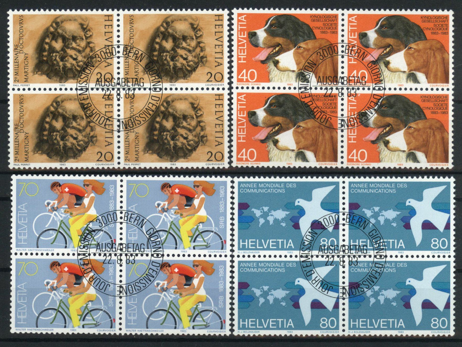 Tutti i francobolli: 1983, Viererblöcke, ET, Sonderpostmarken – Usato da Willisau venduto da Vollstempel