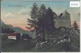 Burg bei Splügen - Litho