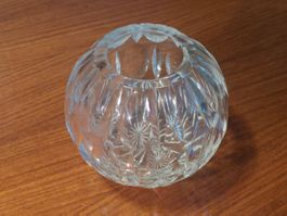 Vase boule cristal taillé décoration vintage rétro