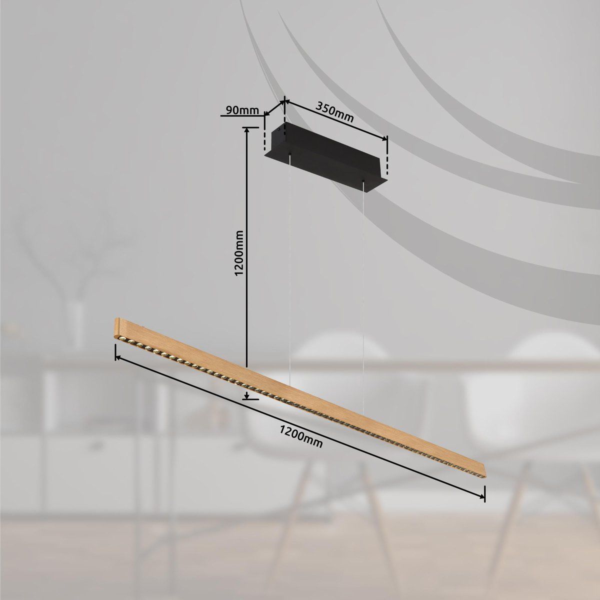 Lampadari & plafoniere: LED Pendelleuchte, Kupfer, 120 cm x 9 cm – Nuovo (secondo la descrizione) da Kreuzlingen venduto da Smart-Light 2