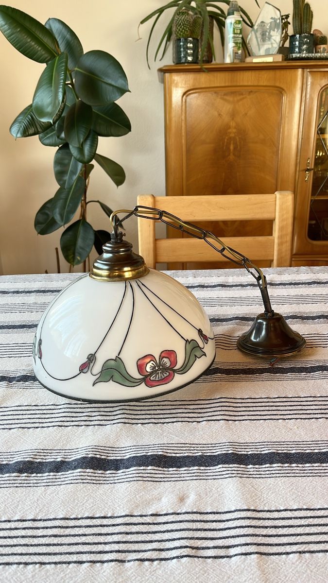 Lampadari & plafoniere: Hängelampe Glas mit Blumenmuster sehr schöner Zustand – Usato da Widnau venduto da bogi012