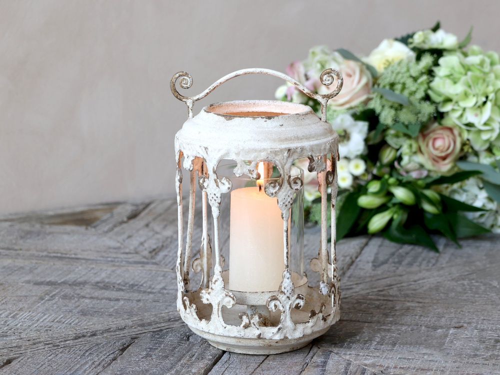 Laterne mit französischem Liliendekor, Shabby Chic Kaufen auf Ricardo