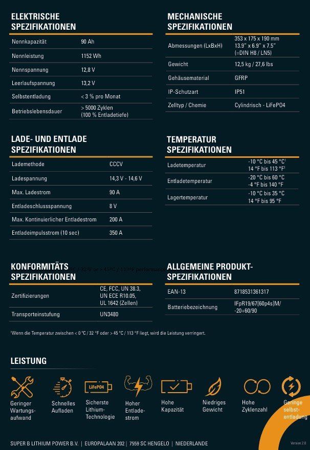 Batterie: gebrauchte Super B Epsilon 12V/90Ah – Usato da Zunzgen venduto da Captkeen 6
