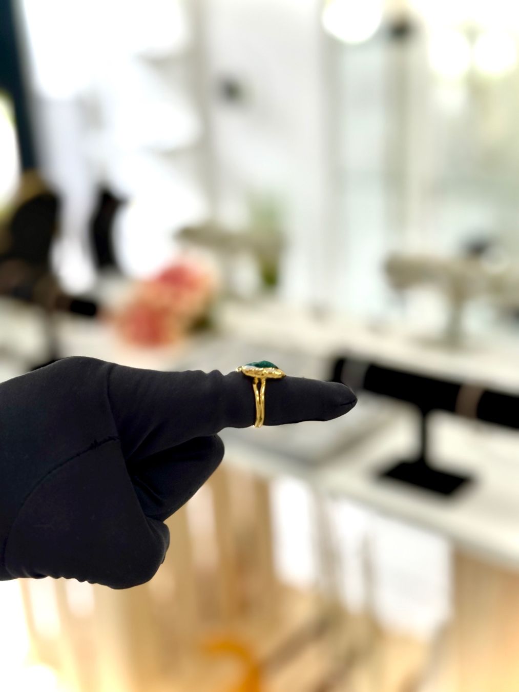 Anelli: Goldener Ring mit Türkis und Perle – Nuovo e nell'imballaggio originale da Grenchen venduto da JAP_Jewellery 1