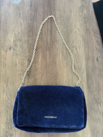 Coccinelle Samt Tasche dunkelblau guter Zustand