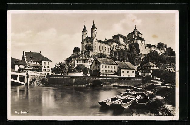 Cartoline postali: AK Aarburg, Ortsansicht mit Kirche, 1938 – Usato da Berlin venduto da bartko-reher