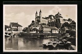 AK Aarburg, Ortsansicht mit Kirche, 1938