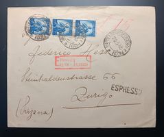 ITALIEN –EXPRESS BRIEF VON NEAPEL IN DIE SCHWEIZ 1946