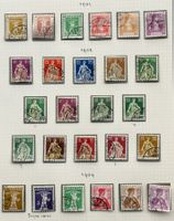 SCHWEIZER BRIEFMARKEN HELVETIA -TELL-SOHN 1907-1908-1909