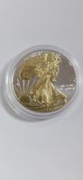 1 Unze Silber American Eagle 2015 Gold Gilded in Kapsel