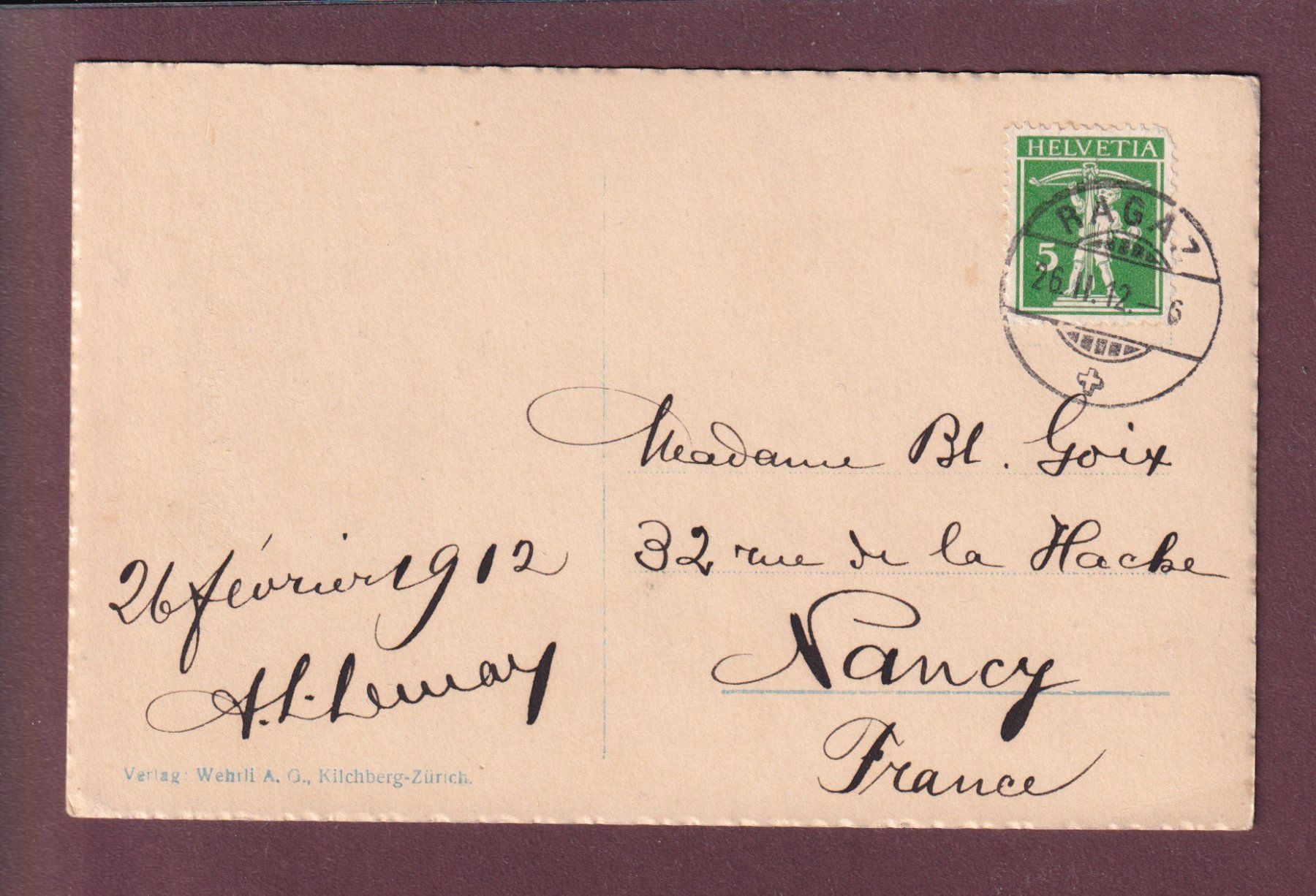 Cartoline postali: RAGAZ - An der Tamina - 1912 – Usato da Pully venduto da nicecards 1