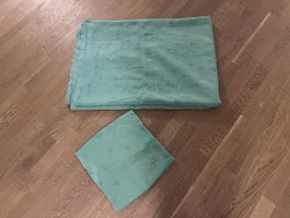 Zara Home Kids Decke + Kissenbezug – Grün mit Sternen 