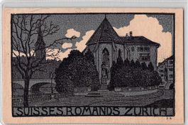 Sonderkarte SUISSES ROMANDS ZURICH 1916