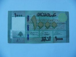 Banknote Libanon 1000 Livres, Bankfrisch