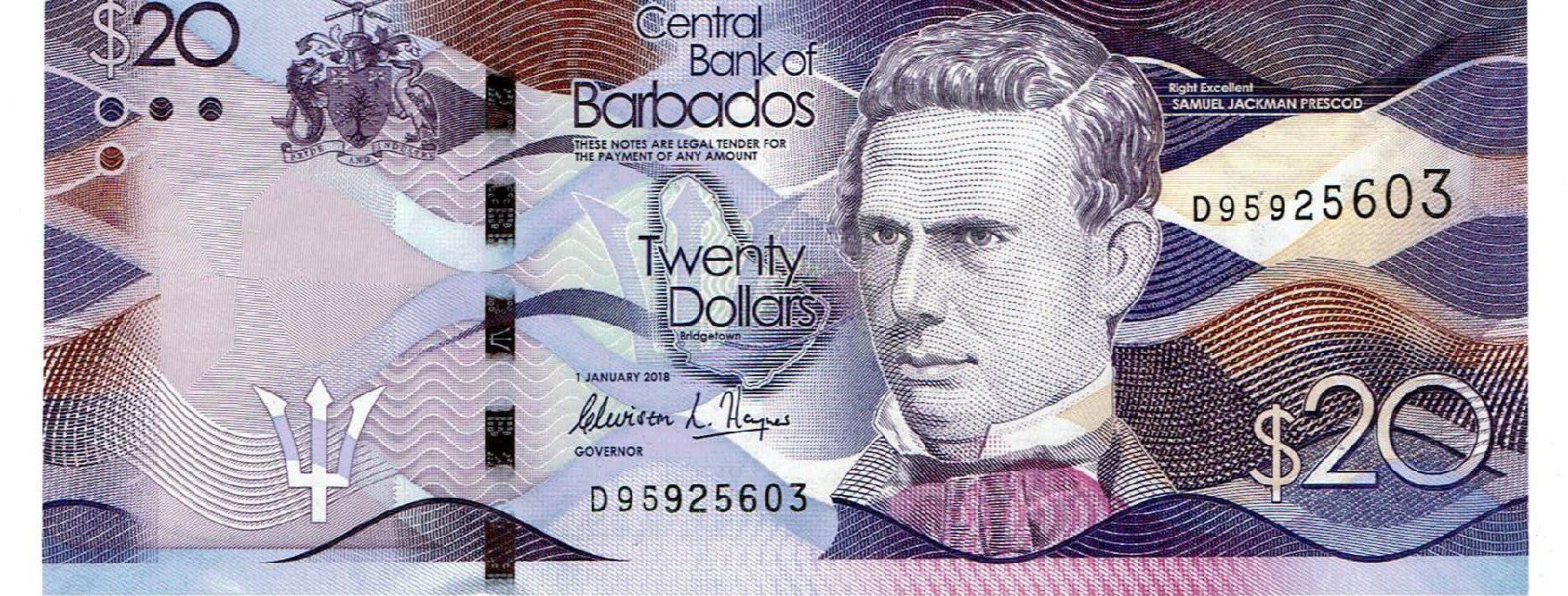 Banconote: Barbados 20 Dollars 2018 P-76 UNZ – Nuovo (secondo la descrizione) da Steffisburg venduto da ber_8htf