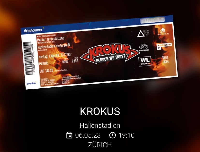 KROKUS 2x Top SitzplatzTickets Kaufen auf Ricardo