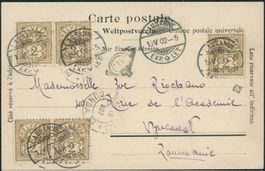 1902 - Wertziffer - Abart - Karte - MeF - nach Bukarest RO