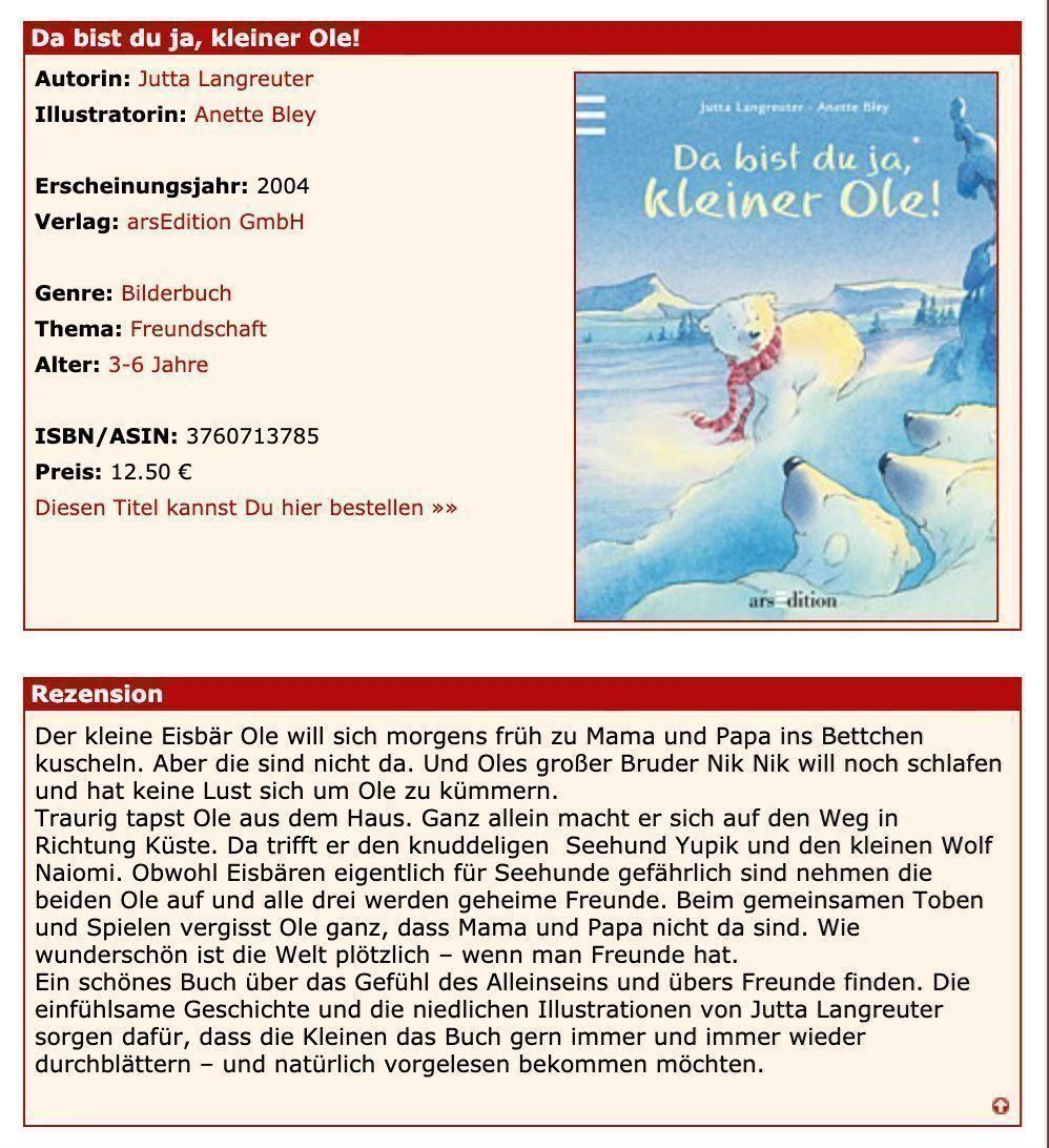 Bücher: Da bist du ja, kleiner Ole! – Gebraucht aus Rothenburg von Kaulquappe55 1