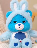 Adorable peluche Care Bear Bleu Lapin - État Neuf!