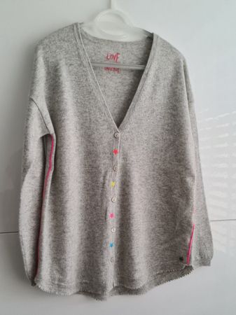 Grace - Strickjacke grau aus Wolle & Kaschmir, XL, NEU