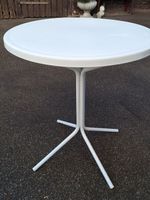 Schaffner ,Balkontisch rund weiss Metallgestell ,Kunststoff