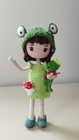 Handmade Knitted Doll with Frog Hat and Little Frog 🐸🧸