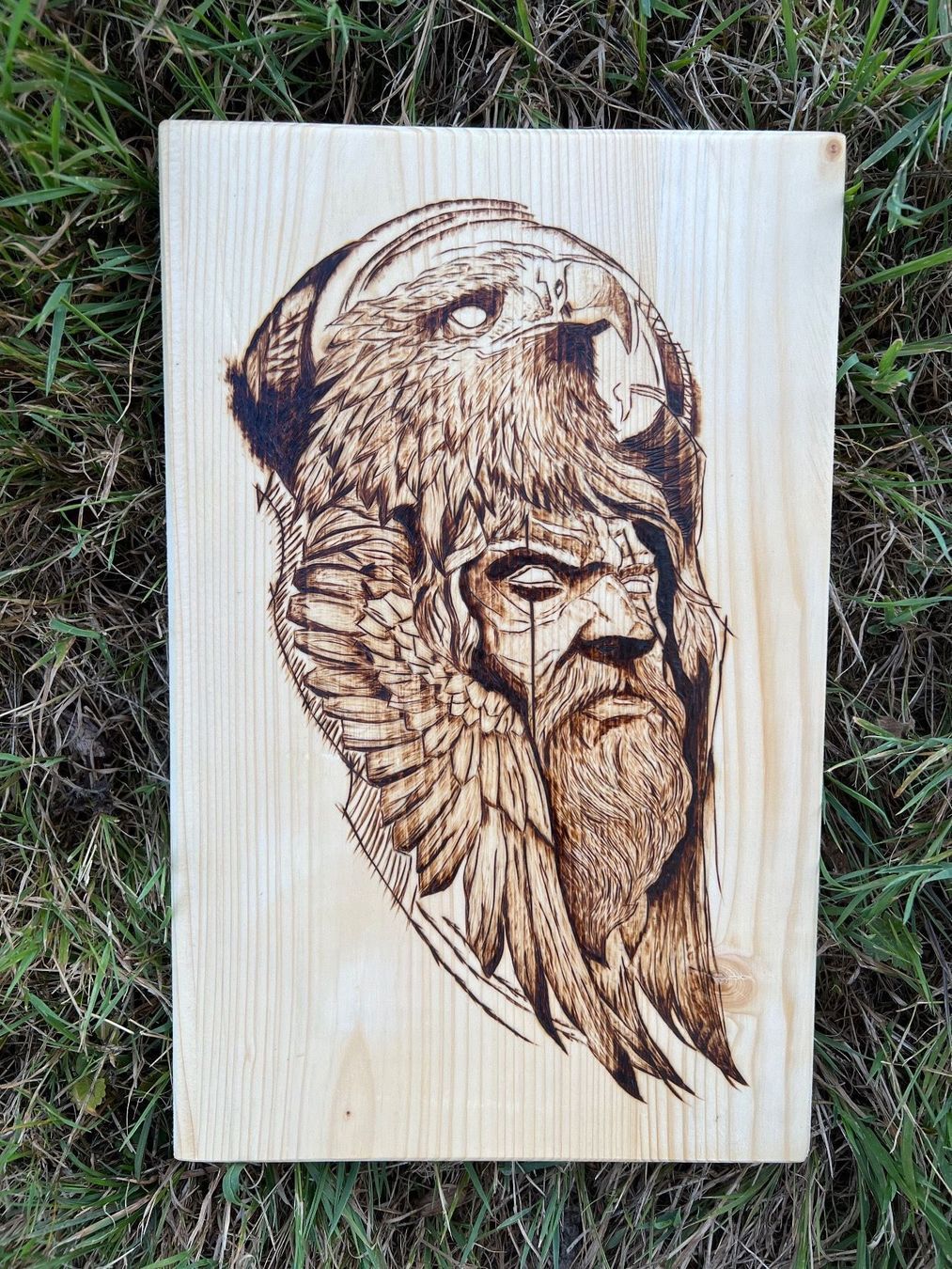 Poster & Bilder: Holzbrett / Brandmalerei / Odin – Gebraucht aus Sternenberg von Coocoo