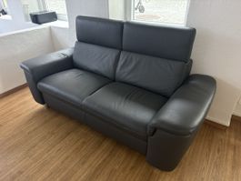 Ledersofa 3-Sitzer dunkelgrau guter Zustand