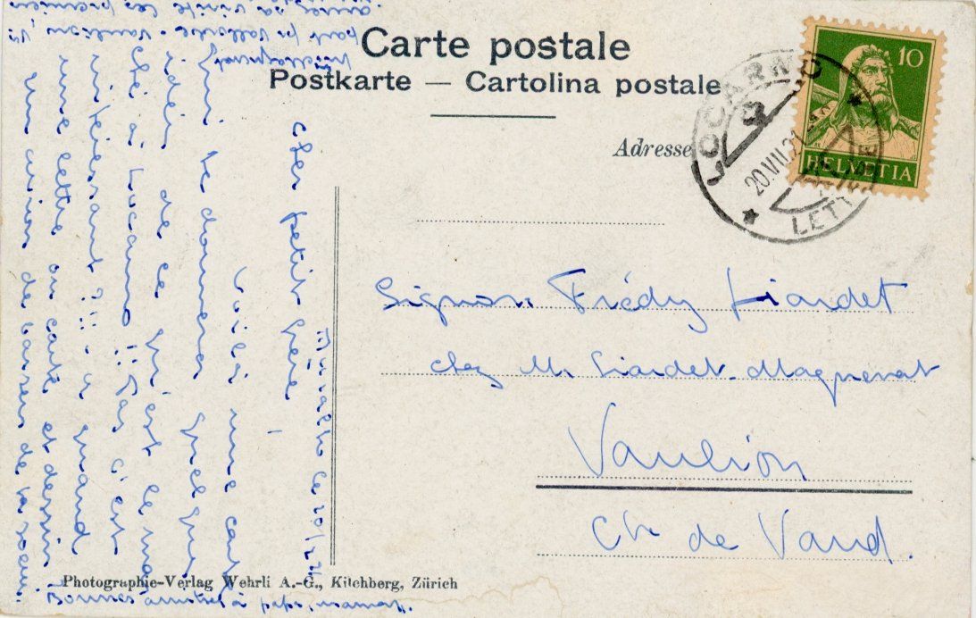 Cartoline postali: Locarno  TI    -    Mercato       um 1921 – Usato da Brig venduto da Valcards54 1