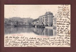 LUZERN - Reussquai - 1901 // Falte //