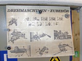 Drehbank Tafel  Zubehör - Schaublin Abbildungen auf Pappe