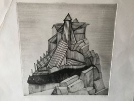 Bild Lithographie CA 84 Turm zu Babel 190 / 500