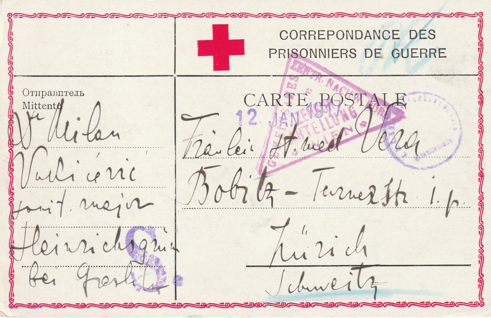 Cartoline postali: Krieggefangenenpost 1917 – Usato da Rorschacherberg venduto da fratovi2