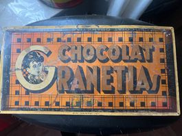 Seltene Antike Schokolade Granetia Blechschild, Vintage!