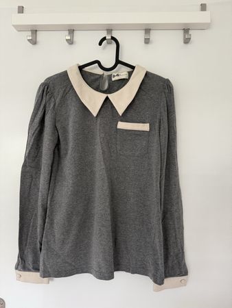 Five Plus Longsleeve Top with White Collar
