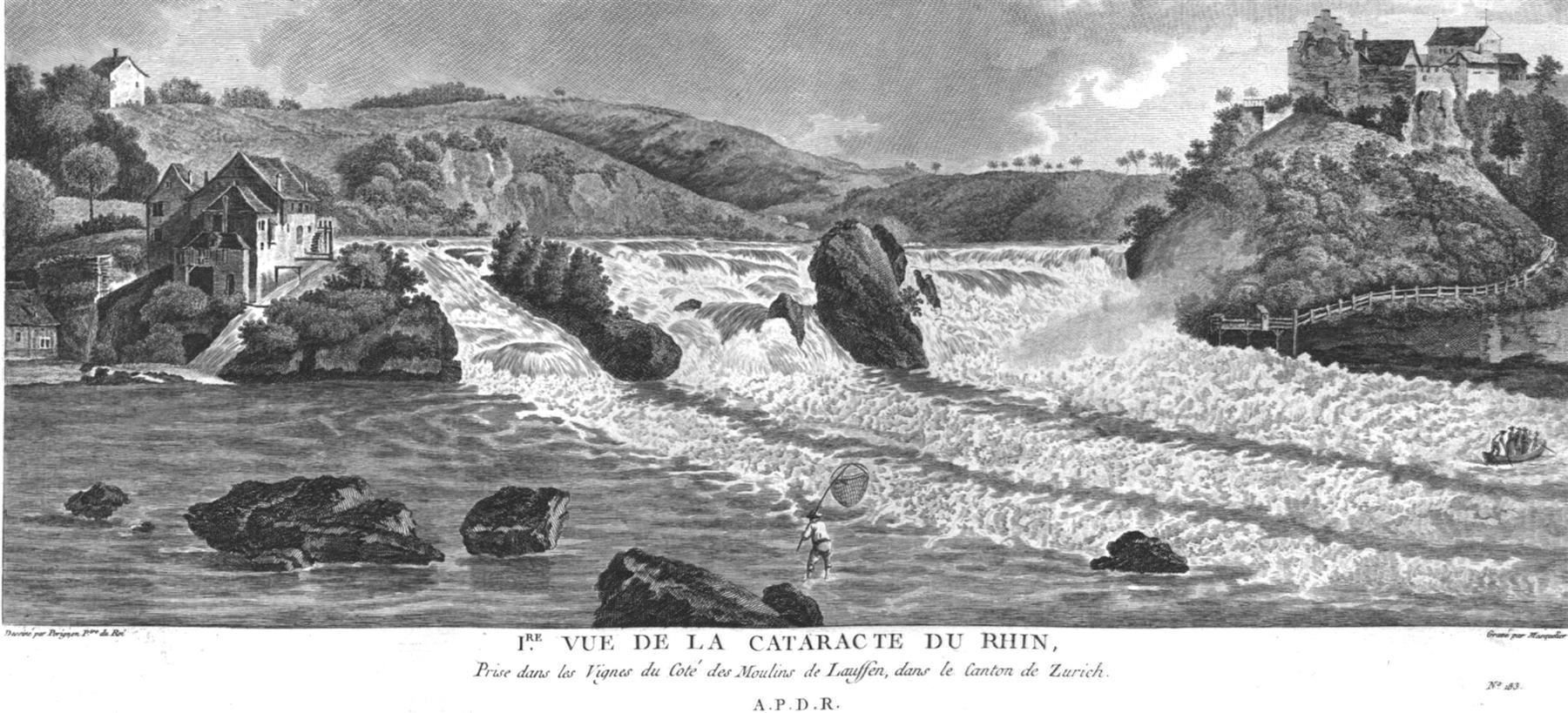 Incisioni: Rheinfall Originalkupferstich 1780 – Usato da Rafz venduto da Helvet32 1