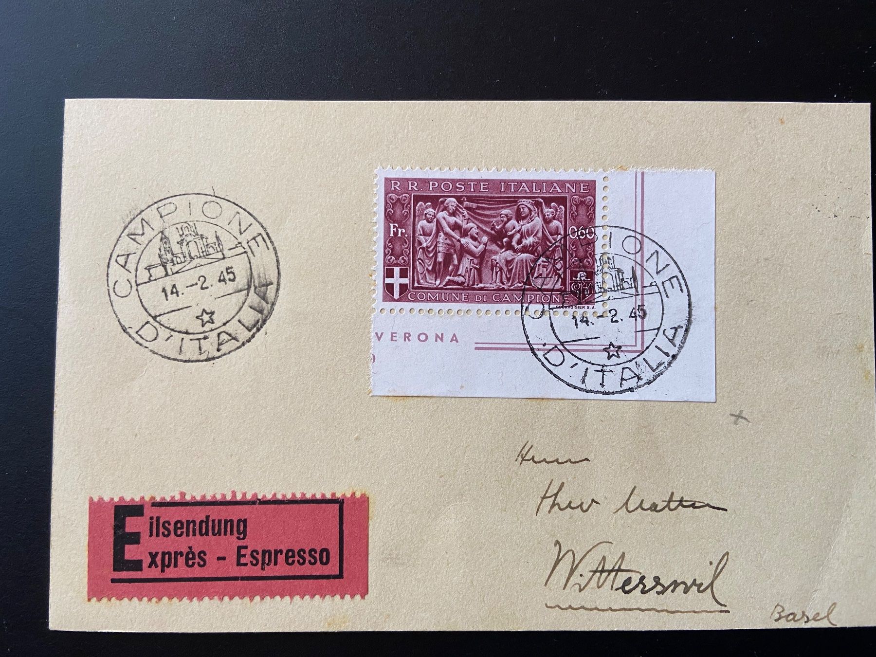 Karten: Campione Briefmarken (Schweiz) – Gebraucht aus Bauma von dangru57