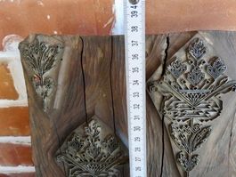 Druckplatte f.Stoffe Stoffdruck Druckmodel Holzstempel antik